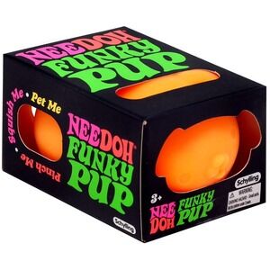 Authentic New ORANGE NeeDoh Schylling Funky Pup Squish Dog Fidget Stress Toy